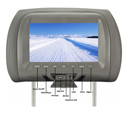 หน้าจอ LCD พนักพิงศีรษะ OEM 12V จอแสดงผล RGB 800x480 สำหรับเบาะหลังรถยนต์